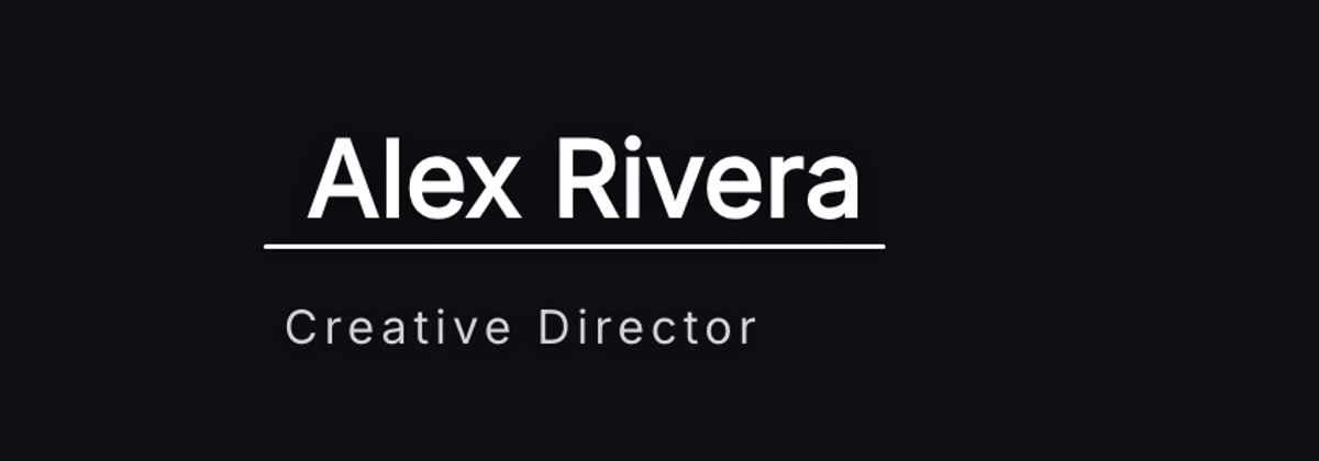 A name and a role separated from the footage by a single hairline rule rather than a plate