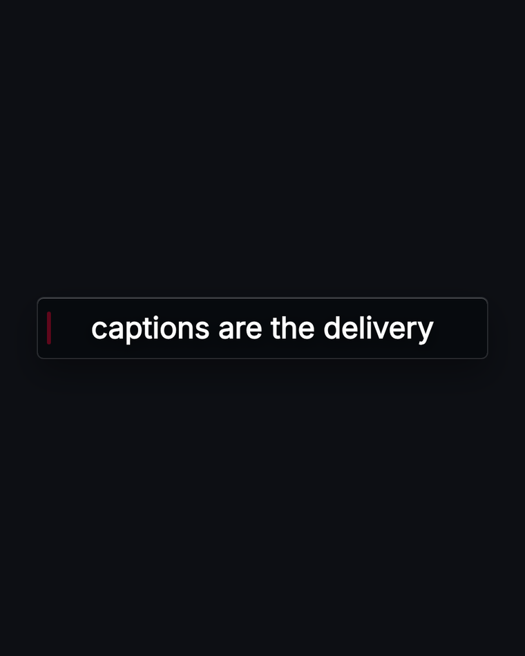 A caption bar low in a vertical frame, above the band the platform uses for its own text