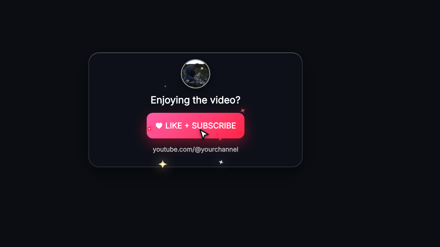 A like and subscribe pair animating together over a dark ground